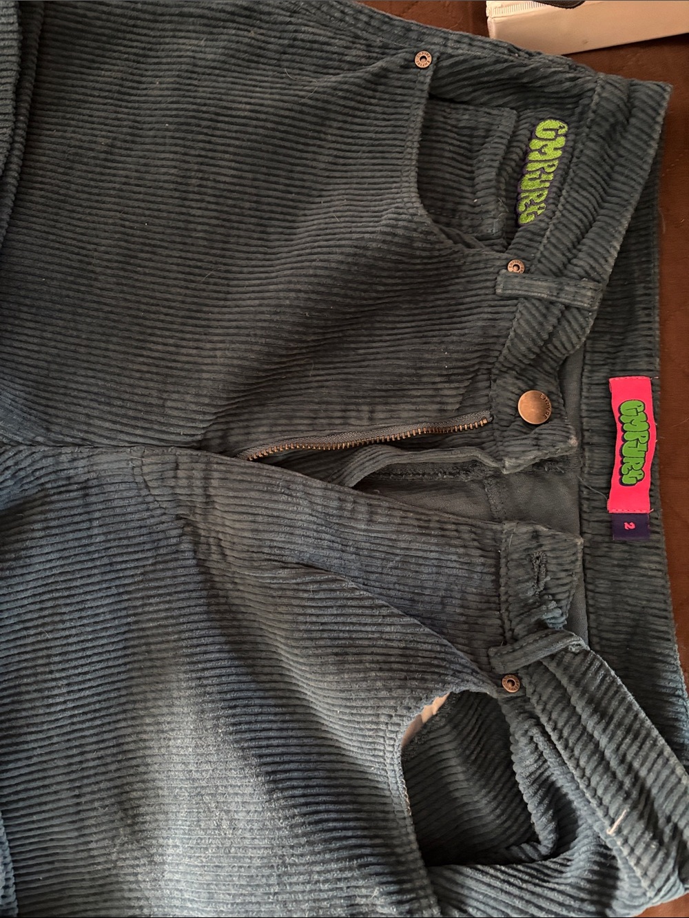 Empyre Dark Teal Corduroy Skirt